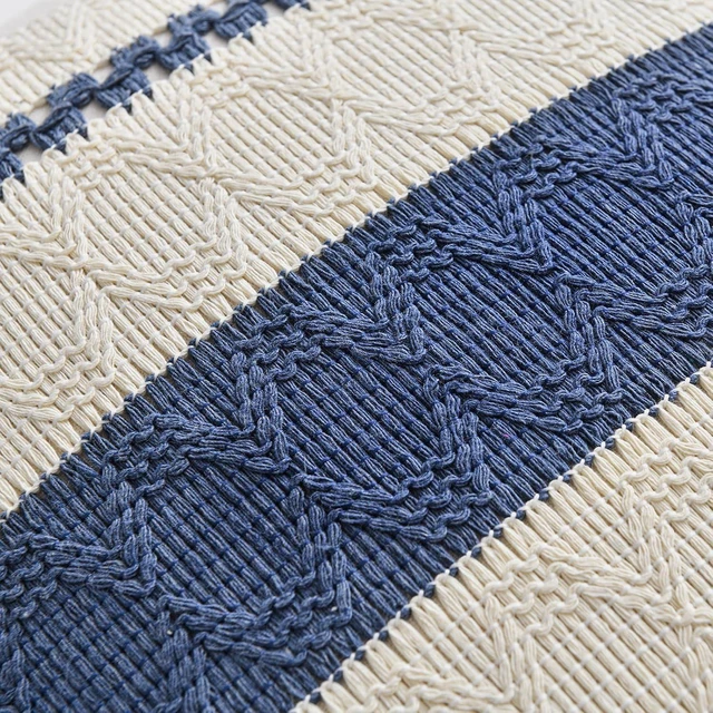 Alt view image 4 of 7 - Set of 1 Dusty Blue Vintage Lumbar Decorative Throw Pillow Covers 12x20 Inch for Couch Bed Sofa Chair Bedroom, Rustic Retro Square Cushion Case, Modern Farmhouse Boho Living Room Decor
