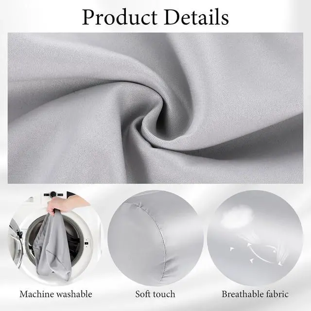 Alt view image 3 of 7 - 2 Packs Round Neck Pillow Case Covers, 16x5.9inch Cervical Neck Roll Pillow Cover Soft Round Pillow Covers with Zipper Bolster Pillowcases Silk Pillow Case Covers for Hair & Skin(Only Case)
