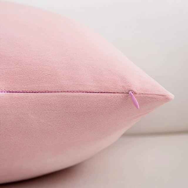 Alt view image 3 of 6 - Velvet Decorative Throw Pillow Covers, Soft Square Cushion Case Home Decor for Living Room Couch Bed Sofa, Set of 2 Pack, Pink, 18x18 Inch