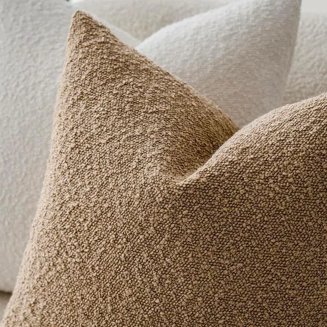 Alt view image 4 of 7 - Textured Boucle Throw Pillow Covers Accent Solid Lumbar Pillow Cases Cozy Soft Decorative Couch Cushion Case for Chair Sofa Bedroom Living Room Home Decor, 12 x 20 Inch,Taupe Khaki Camel