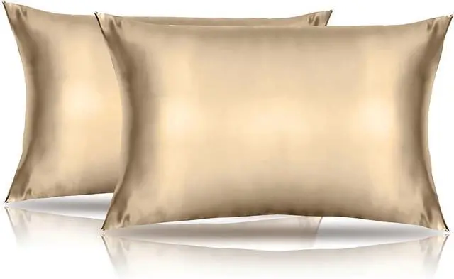 Main image of Toddler Silk Satin Pillow Cases 14"x20",Khaki,2 Pack