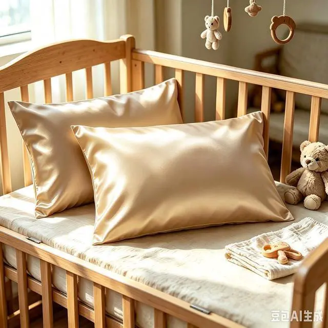 Alt view image 2 of 7 - Toddler Silk Satin Pillow Cases 14"x20",Khaki,2 Pack