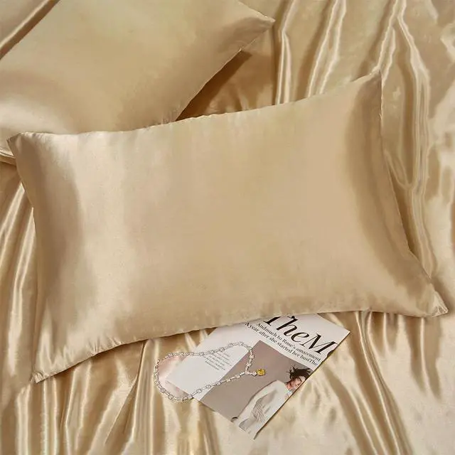 Alt view image 3 of 7 - Toddler Silk Satin Pillow Cases 14"x20",Khaki,2 Pack