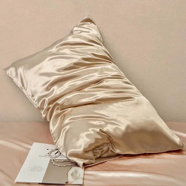 Alt view image 4 of 7 - Toddler Silk Satin Pillow Cases 14"x20",Khaki,2 Pack