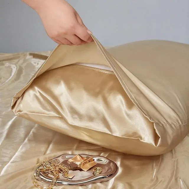 Alt view image 6 of 7 - Toddler Silk Satin Pillow Cases 14"x20",Khaki,2 Pack