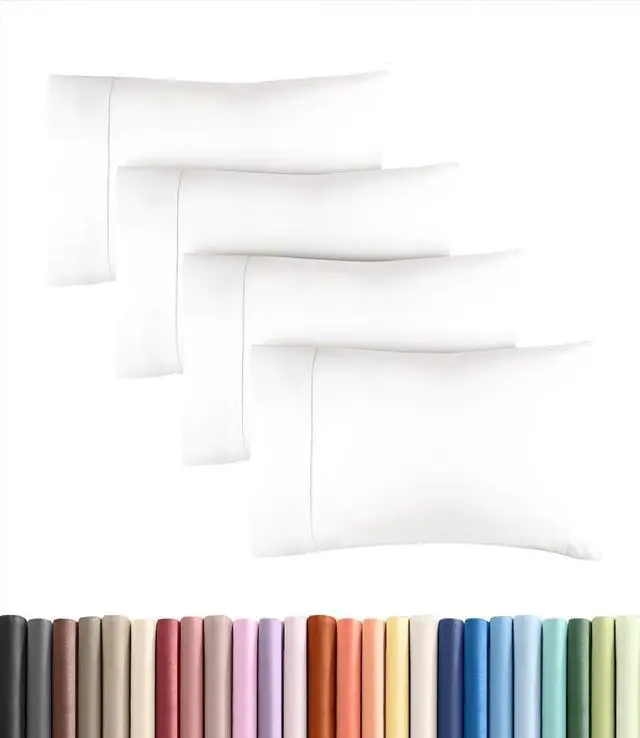 Alt view image 2 of 7 - Queen Pillow Cases - 2 Pack - Super Soft Pillowcase Covers - Envelope Enclosure - Hotel Quality Pillow Protectors - Wrinkle Free, Fade, Shrink & Stain Resistant - Machine Washable - 20" x 30" (White)