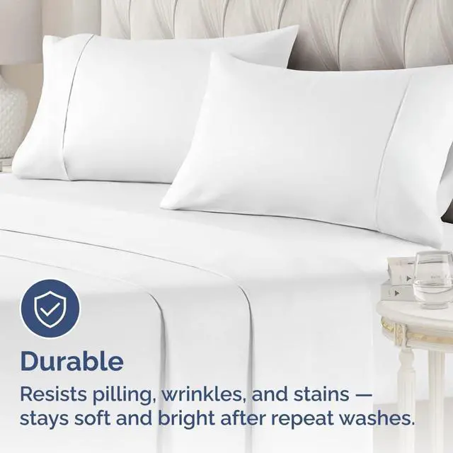 Alt view image 7 of 7 - Queen Pillow Cases - 2 Pack - Super Soft Pillowcase Covers - Envelope Enclosure - Hotel Quality Pillow Protectors - Wrinkle Free, Fade, Shrink & Stain Resistant - Machine Washable - 20" x 30" (White)