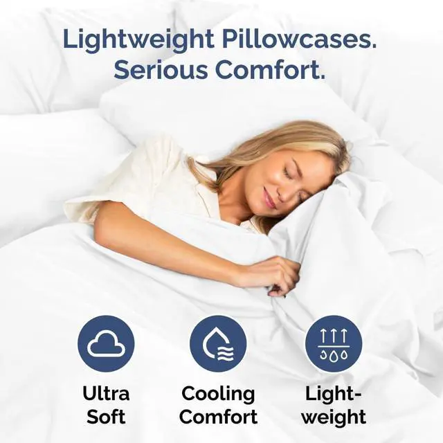 Alt view image 6 of 7 - Queen Pillow Cases - 2 Pack - Super Soft Pillowcase Covers - Envelope Enclosure - Hotel Quality Pillow Protectors - Wrinkle Free, Fade, Shrink & Stain Resistant - Machine Washable - 20" x 30" (White)