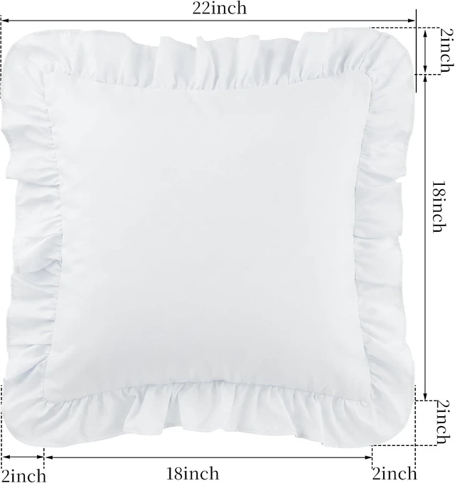 Alt view image 2 of 7 - Ruffle Throw Pillow Covers Decorative Pillow Cases Cushion Covers White