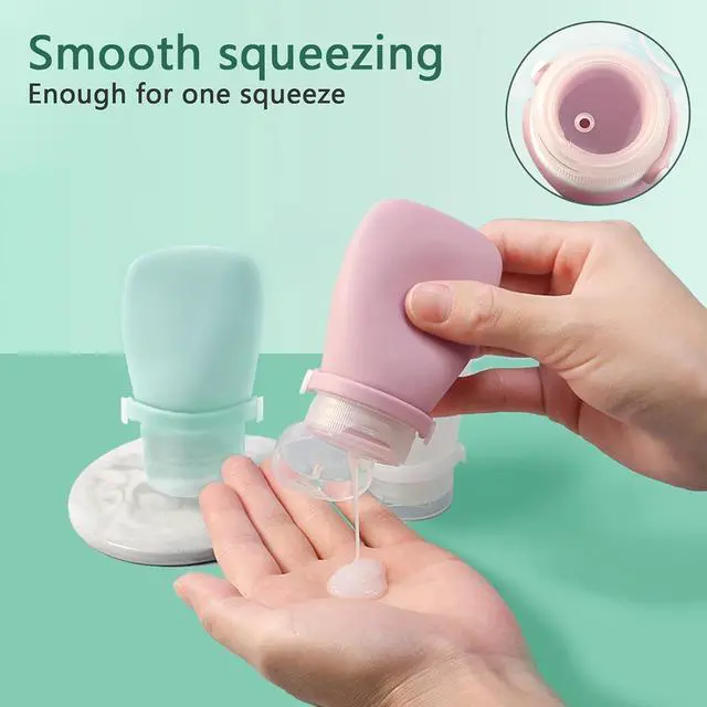Alt view image 6 of 7 - Silicone Travel Bottles Set for Toiletries, Leak Proof Refillable Squeezable Containers, Travel Containers 60ml (2oz) for Shampoo Conditioner Lotion Liquids, with Storage Bag Tag
