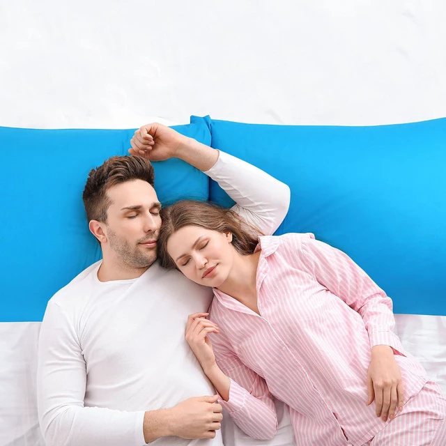 Alt view image 3 of 7 - Pillowcases Weave from 100% Egyptian Cotton, Breathable Soft Pillow Cases with Zipper Closure, 2 Pcs Blue Pillow Covers Standard Size - 20"x26"
