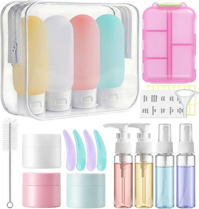 Main image of 20 Pack Travel Bottles for Toiletries, Travel Containers with Pill Case