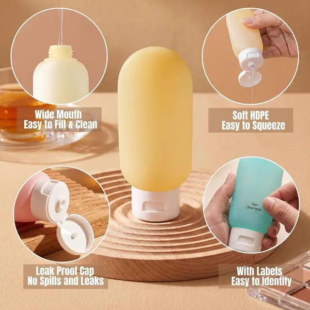 Alt view image 4 of 7 - 20 Pack Travel Bottles for Toiletries, Travel Containers with Pill Case