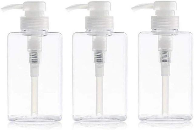 Main image of 100ml / 3.3oz Refillable Empty Plastic Pump Bottles Jars Set for Makeup Cosmetic Bath Shower Shampoo Hair-Conditioner Toiletries Liquid Containers Bathroom Accessory Set (Transparent)