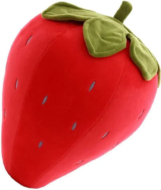 Main image of Cute Fruit Kids Pillow Stuffed Strawberry Plush Pillows Super Soft Girls Pillows Cushion Seat for Kids Toys (Red,7.8"/20cm) 1 Count (Pack of 1)