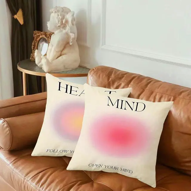 Alt view image 4 of 7 - Reversible Throw Pillow Cover 18 x 18 Set of 2,Motivational Pillow Cover,Positive Affirmations Quotes Pillow Cases for Office Gym Living Room Bedroom Porch (abstract halo, 18 * 18 inch)
