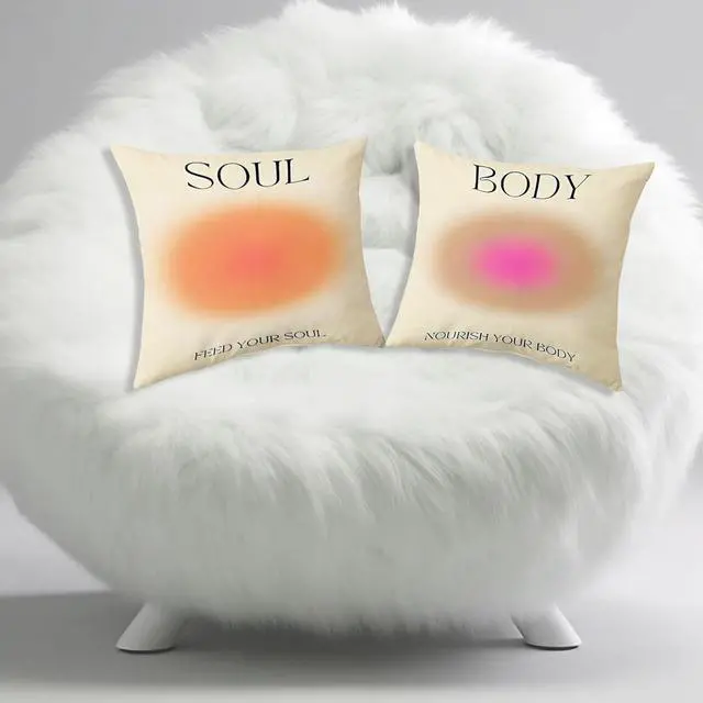 Alt view image 7 of 7 - Reversible Throw Pillow Cover 18 x 18 Set of 2,Motivational Pillow Cover,Positive Affirmations Quotes Pillow Cases for Office Gym Living Room Bedroom Porch (abstract halo, 18 * 18 inch)