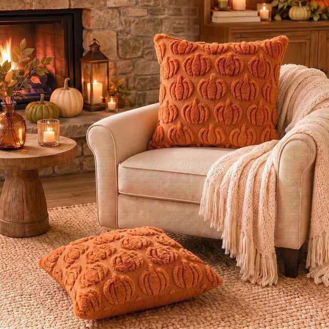 Alt view image 5 of 7 - Fall Pillow Covers 18x18 Set of 2, Fall Decorations for Home