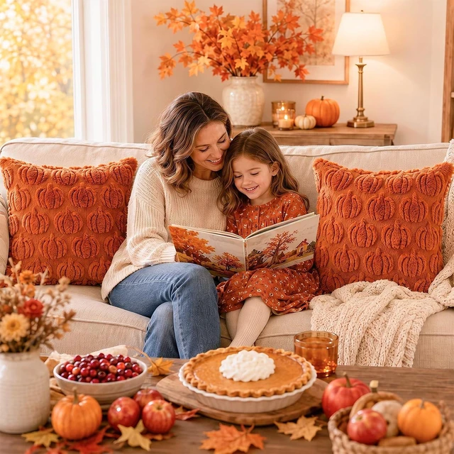 Alt view image 6 of 7 - Fall Pillow Covers 18x18 Set of 2, Fall Decorations for Home
