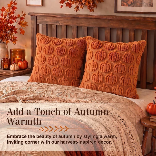 Alt view image 7 of 7 - Fall Pillow Covers 18x18 Set of 2, Fall Decorations for Home