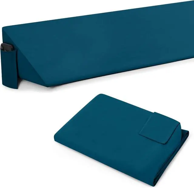 Main image of King Size Bed Wedge Pillow Cover for Headboard Gap, Headboard Wedge Pillow Case Cover Only, 76" x 10" x 6", Teal
