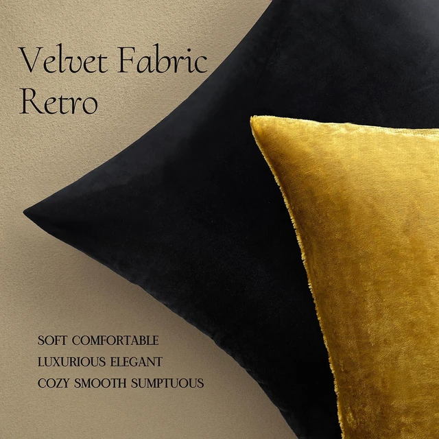 Alt view image 5 of 7 - Velvet Throw Pillow Covers 18x18 Inch Pack of 2 Golden