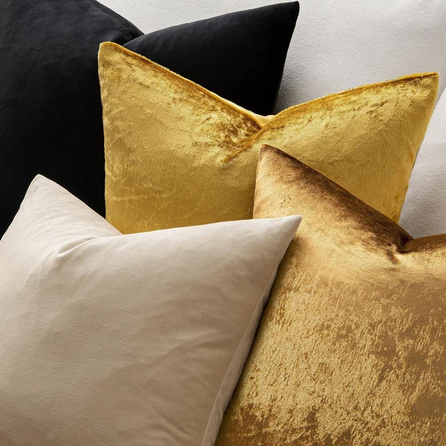 Alt view image 7 of 7 - Velvet Throw Pillow Covers 18x18 Inch Pack of 2 Golden