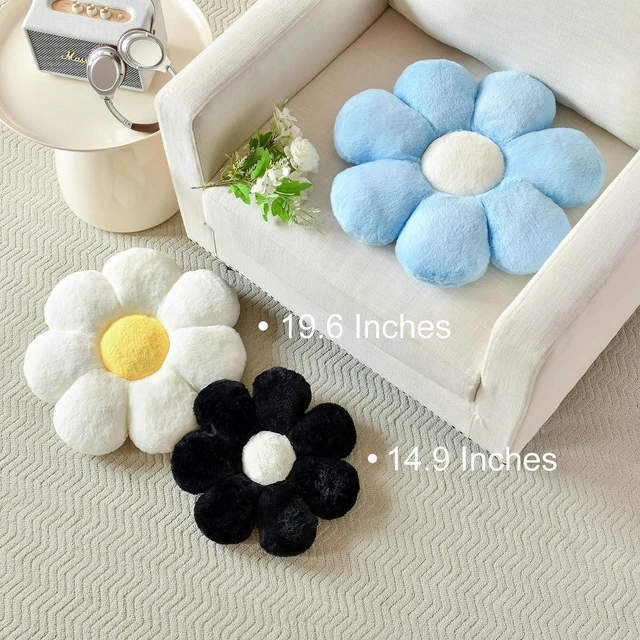 Alt view image 3 of 7 - Flower Decorative Throw Cute Daisy Pillow, White, 14.9 Inches
