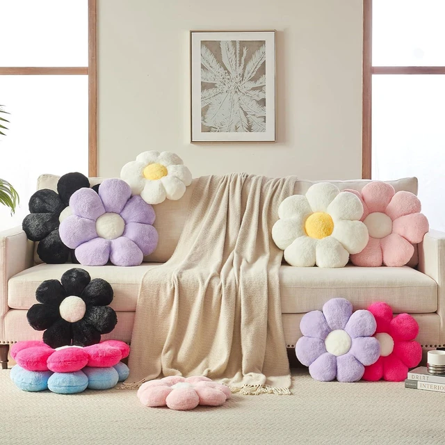 Alt view image 4 of 7 - Flower Decorative Throw Cute Daisy Pillow, White, 14.9 Inches