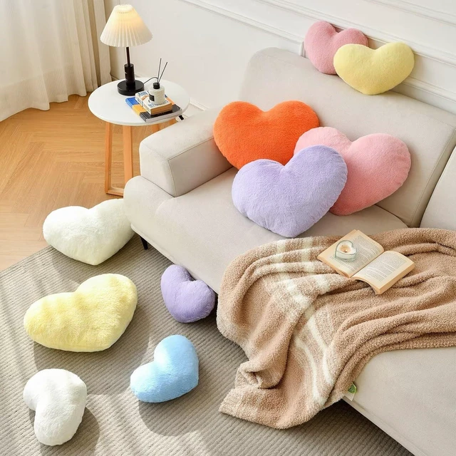 Alt view image 6 of 6 - Black Throw Pillows, Cute Heart Pillow, Decorative Pillows for Bed