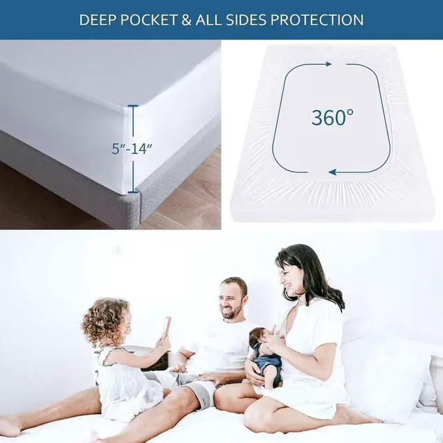 Alt view image 2 of 6 - Twin Size Mattress Protector Waterproof, Mattress Cover for Kids