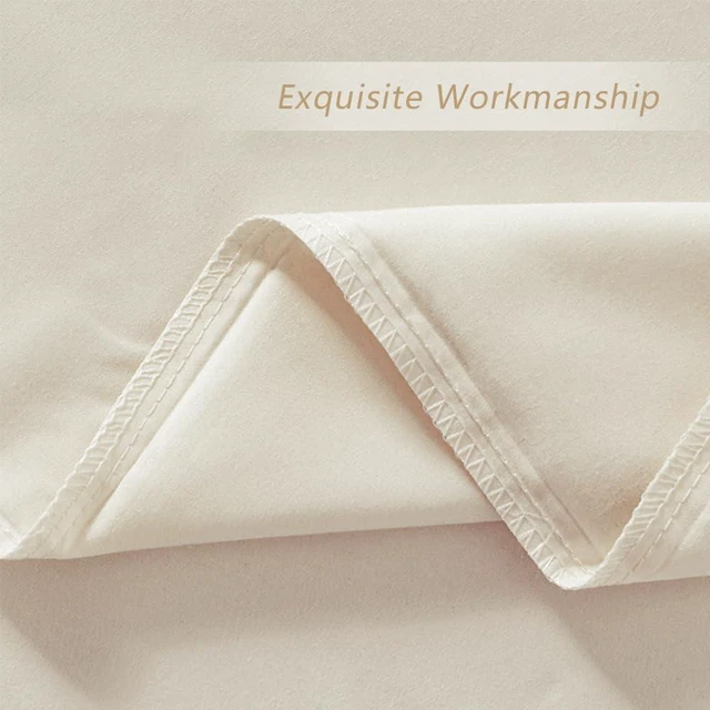 Alt view image 2 of 7 - 2 Pack Standard Pillow Cases Cream-Colored Pillow Covers Microfiber Pillowcases 20"X 26" Standard Size Soft Breathable Luxury Pillow Covers Embroidered Envelope Closure Bed Pillow Shams