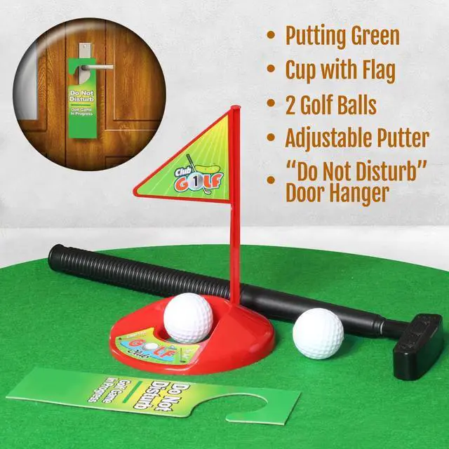Alt view image 2 of 6 - Toilet Golf Game Set - Practice Mini Golf in Any Restroom/Bathroom - Father's Day, White Elephant, Christmas, Valentines Funny Gag Gifts