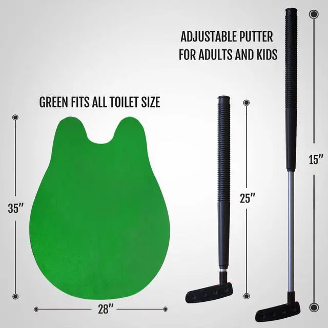 Alt view image 3 of 6 - Toilet Golf Game Set - Practice Mini Golf in Any Restroom/Bathroom - Father's Day, White Elephant, Christmas, Valentines Funny Gag Gifts