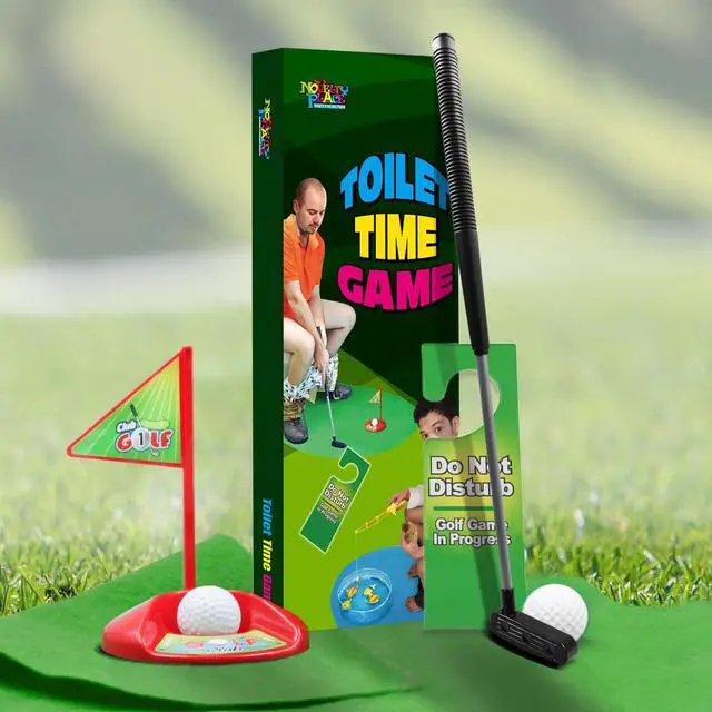 Alt view image 6 of 6 - Toilet Golf Game Set - Practice Mini Golf in Any Restroom/Bathroom - Father's Day, White Elephant, Christmas, Valentines Funny Gag Gifts