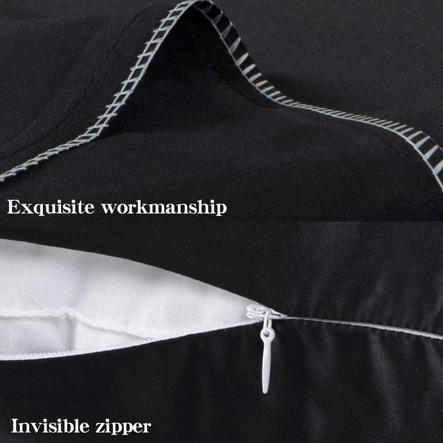 Alt view image 3 of 7 - Standard Satin Pillowcases, Set of 2, Zipper, Black