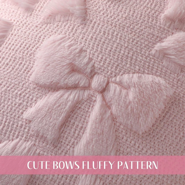 Alt view image 3 of 6 - Bow Pillow Covers Set of 2 Preppy Room Decor, 16"x16", Pink
