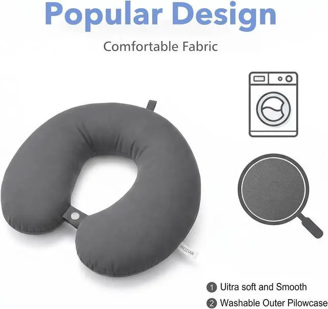 Alt view image 4 of 7 - 2 Pcs Neck Pillow Cover U Shaped Cooling Travel Neck Pillow Cover Replacemen, Cool and Elastic Fabric, Washable (No Filler)