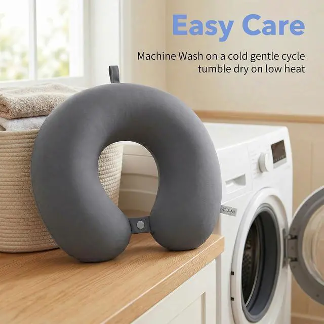 Alt view image 2 of 7 - 2 Pcs Neck Pillow Cover U Shaped Cooling Travel Neck Pillow Cover Replacemen, Cool and Elastic Fabric, Washable (No Filler)