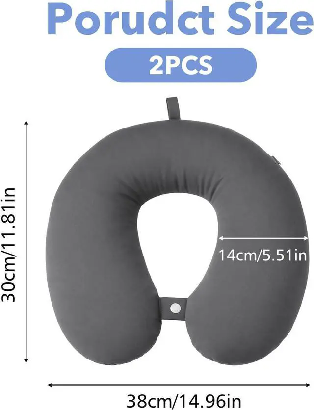 Alt view image 5 of 7 - 2 Pcs Neck Pillow Cover U Shaped Cooling Travel Neck Pillow Cover Replacemen, Cool and Elastic Fabric, Washable (No Filler)