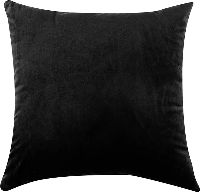 Alt view image 7 of 7 - Black Velvet Throw Pillow Covers 16x16 Pack of 2 Decorative Couch