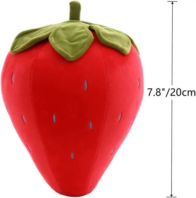 Alt view image 3 of 7 - Cute Fruit Kids Pillow Stuffed Strawberry Plush Pillows Super Soft Girls Pillows Cushion Seat for Kids Toys (Red,7.8"/20cm) 1 Count (Pack of 1)
