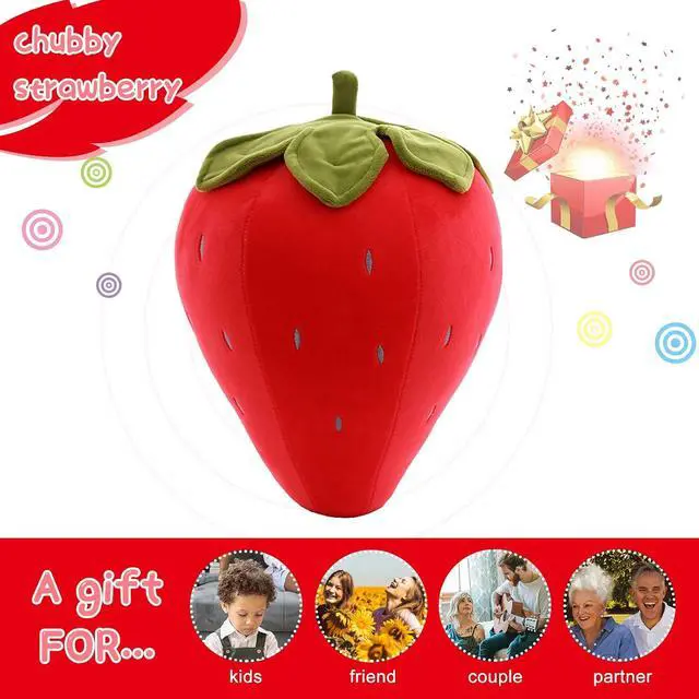 Alt view image 5 of 7 - Cute Fruit Kids Pillow Stuffed Strawberry Plush Pillows Super Soft Girls Pillows Cushion Seat for Kids Toys (Red,7.8"/20cm) 1 Count (Pack of 1)
