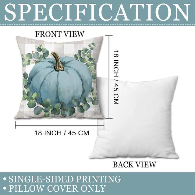 Alt view image 6 of 7 - Fall Pillow Covers 18x18 Set of 4, Fall Decorations for Home