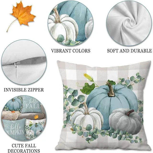 Alt view image 5 of 7 - Fall Pillow Covers 18x18 Set of 4, Fall Decorations for Home