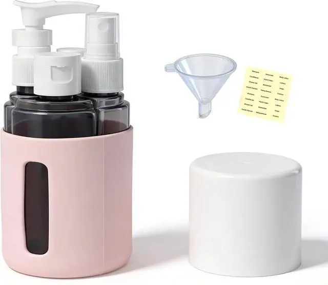 Main image of 4-in-1 Refillable Cosmetic Containers, TSA Approved Travel Toiletry Kit