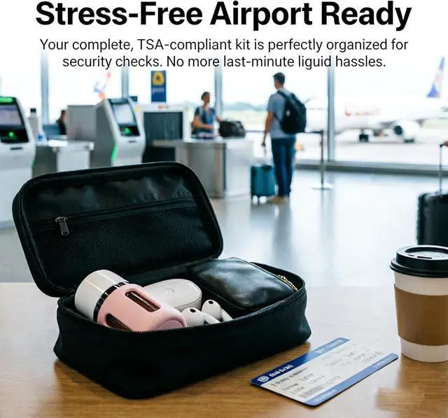 Alt view image 5 of 6 - 4-in-1 Refillable Cosmetic Containers, TSA Approved Travel Toiletry Kit