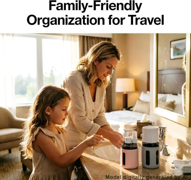 Alt view image 6 of 6 - 4-in-1 Refillable Cosmetic Containers, TSA Approved Travel Toiletry Kit