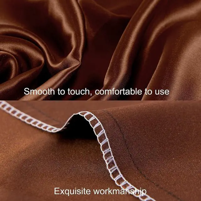 Alt view image 4 of 7 - Standard Silk Satin Pillowcases - 2-Pack, 20x26, Coffee