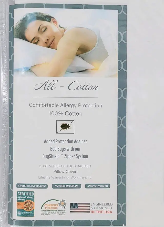 Main image of Premium 100% Cotton Zippered Boudoir Pillow Protector - 12 x 16 - White - 300 Thread Count - Hypoallergenic Bed Pillowcase with Zipper - Breathable Encasement Cover